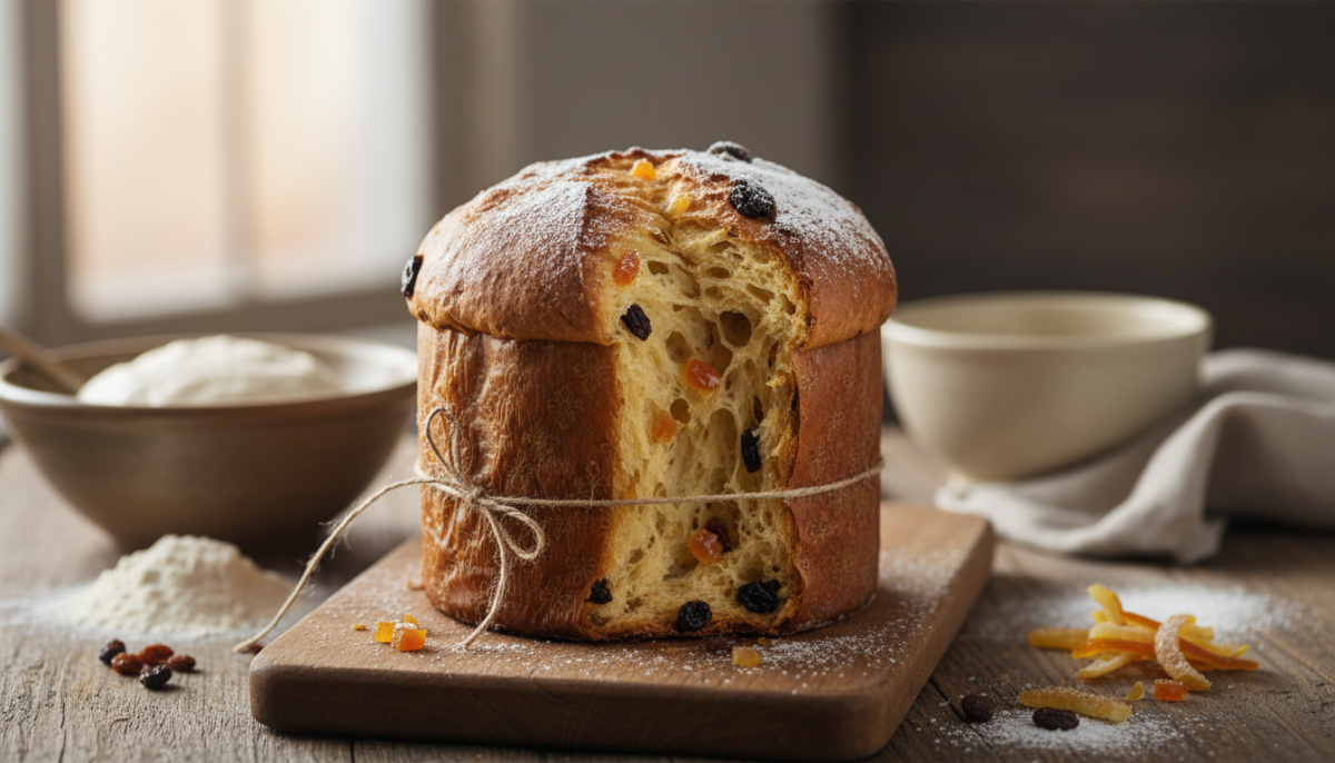 scopri il vero sapore dell'autenticità con il nostro panettone fatto in casa, lievitato naturalmente per una fragranza e morbidezza uniche.