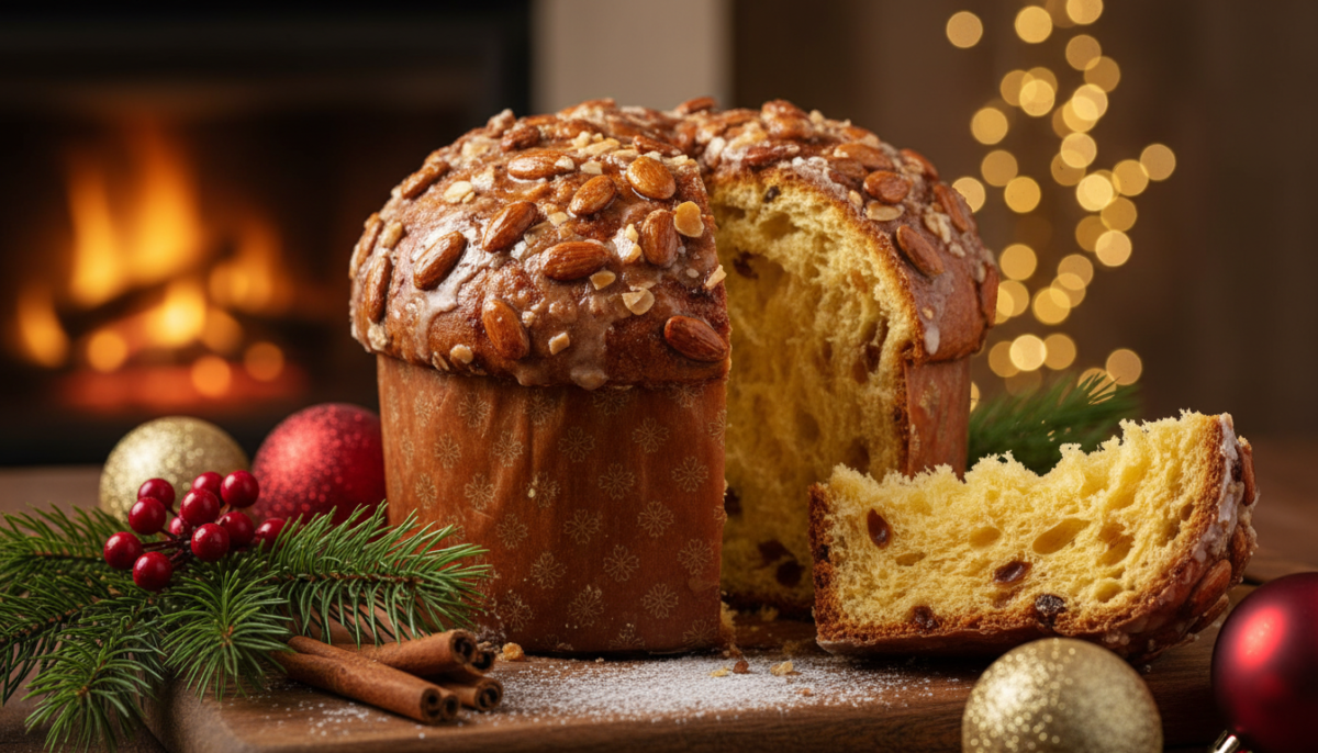 scopri il panettone glassato alle mandorle, un dolce tradizionale italiano che unisce sapore autentico e bontà per rendere speciali le tue feste.