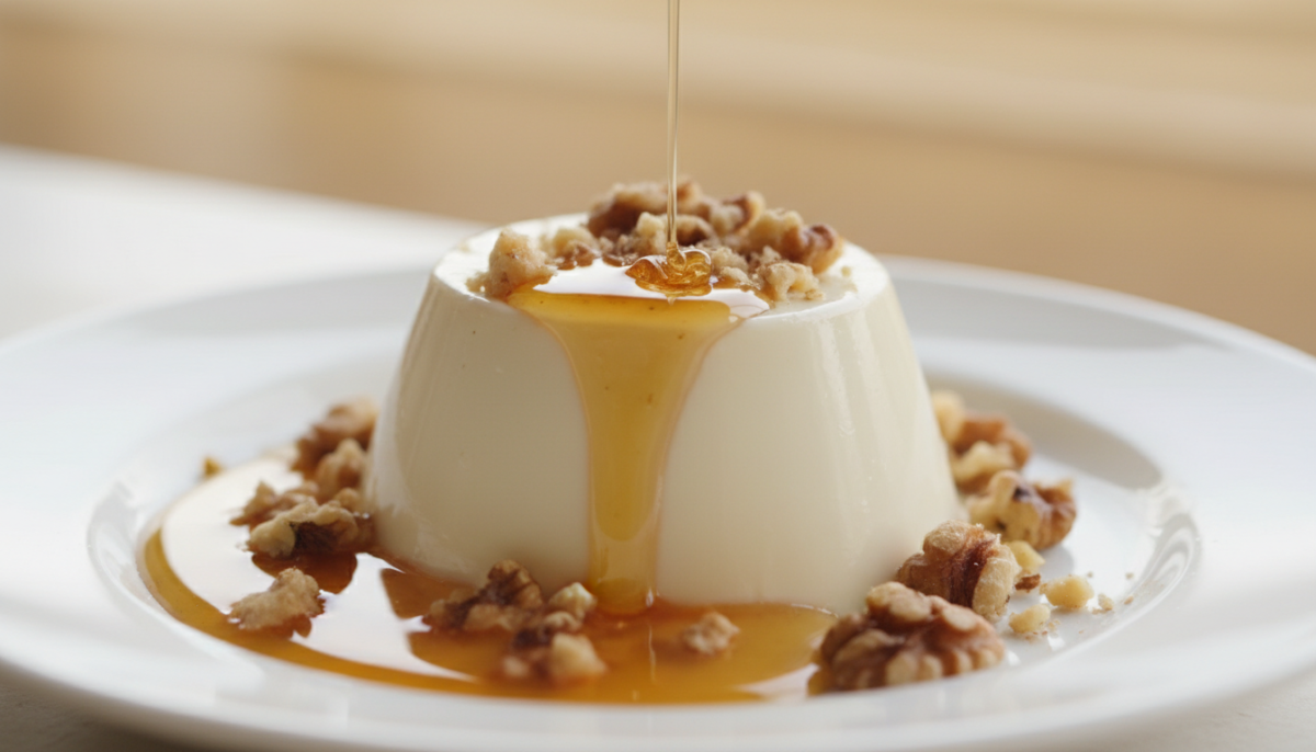 scopri la panna cotta al miele e noci, un dessert perfetto che unisce dolcezza cremosa e croccantezza irresistibile. ideale per ogni occasione speciale.