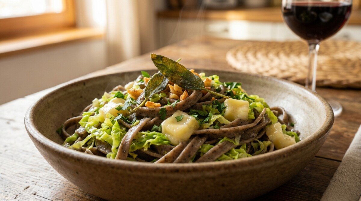 scopri la ricetta veloce e saporita dei pizzoccheri con verza, un piatto facile da preparare che trasforma la tua cucina in soli 20 minuti.