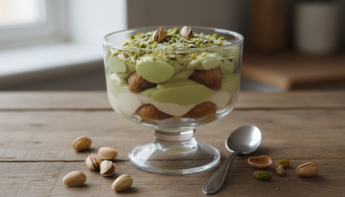 scopri la ricetta facile del tiramisù al pistacchio, un dessert irresistibile dal sapore unico che conquista tutti con la sua semplicità e bontà.