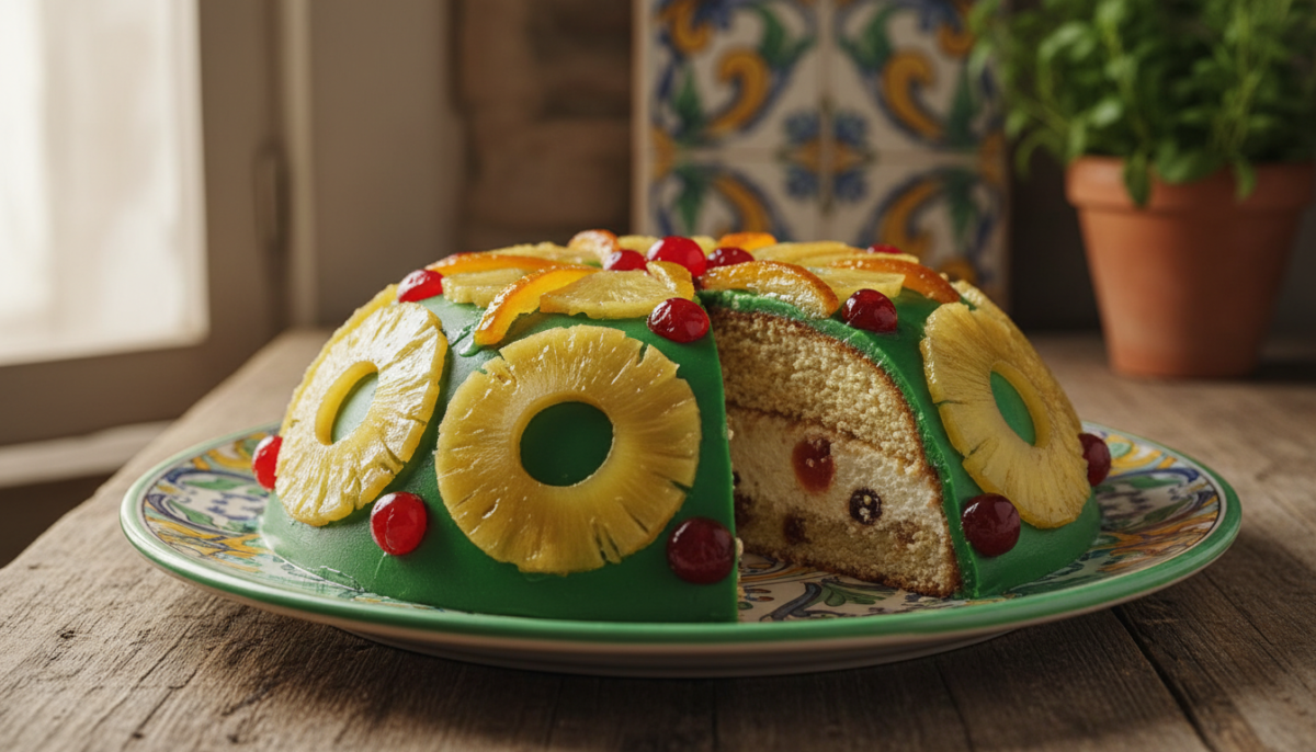 scopri la deliziosa cassata siciliana con ananas candito, un dolce ricco di tradizione e sapori autentici della pasticceria siciliana.