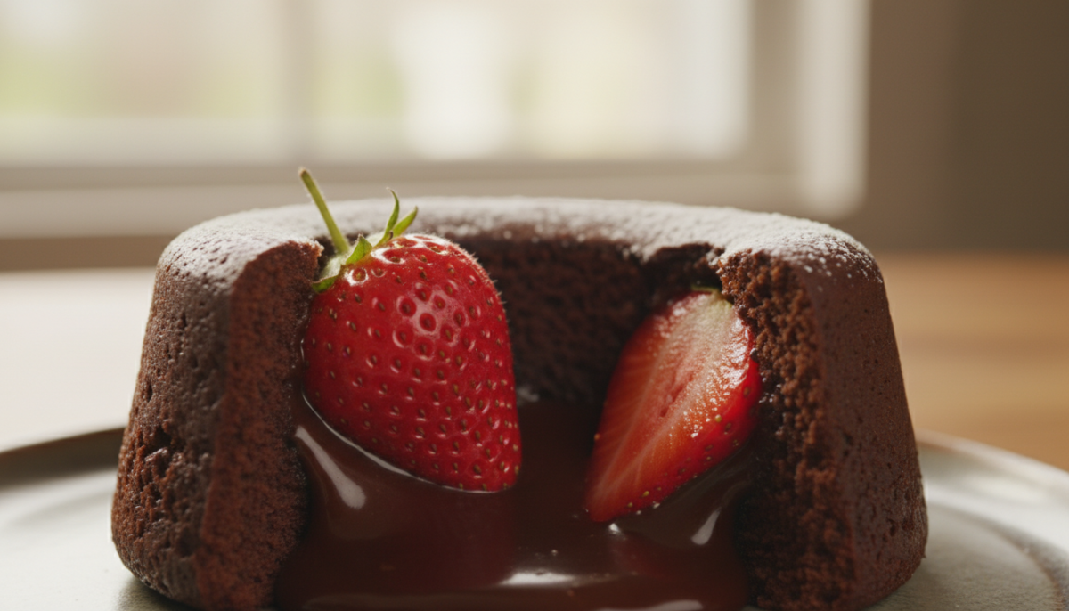 scopri la sorpresa nascosta nel cuore del nostro fondente: una fragola intera che rivoluziona il tradizionale dolce morbido, conquistando tutti con un sapore unico e irresistibile.