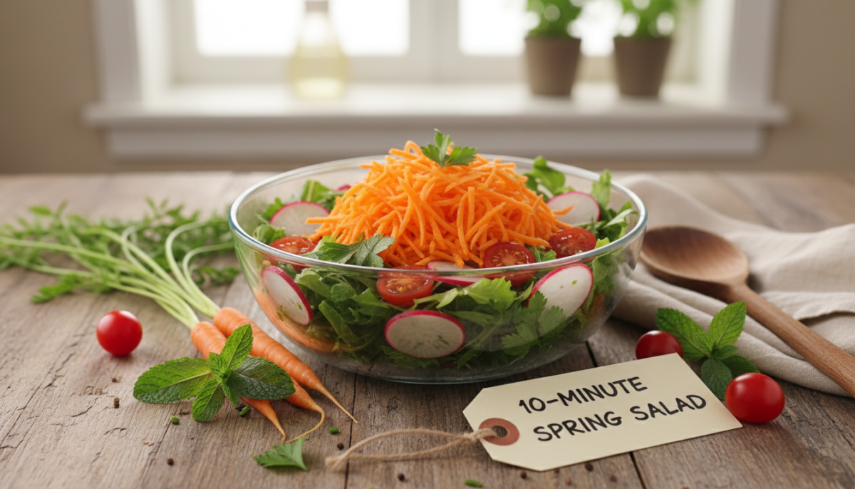 scopri la ricetta veloce di marzo per un'insalata fresca con carota grattugiata, pronta in soli 10 minuti. un piatto leggero e gustoso perfetto per la primavera.