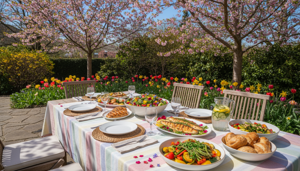 scopri il menù settimanale primaverile per la famiglia con ricette leggere, fresche e fiorite, perfette per godere dei sapori della primavera in modo sano e gustoso.