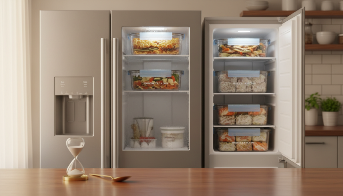 scopri quanto tempo conservare il batch cooking in frigorifero e nel congelatore con la regola d’oro da seguire per mantenere freschezza e sicurezza alimentare.