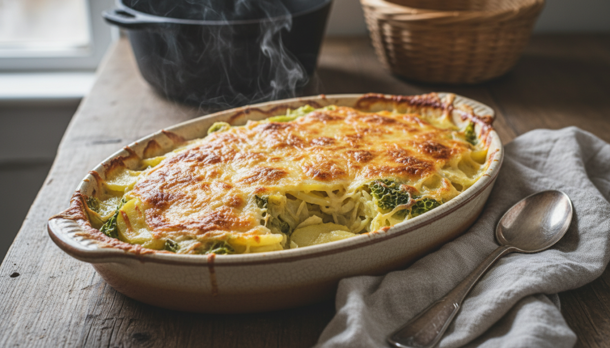 scopri il gratin di verza e patate, un piatto semplice e gustoso che riscalda il cuore con un tocco affumicato irresistibile. perfetto per ogni occasione!