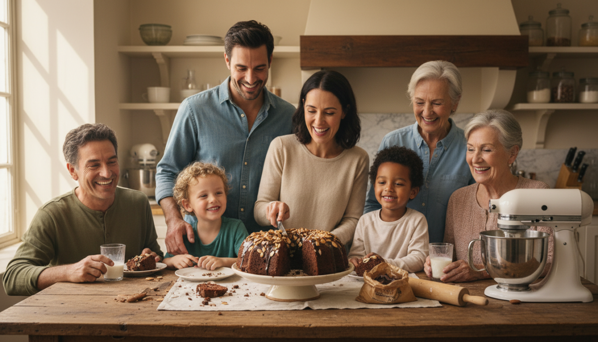 dì addio alle cake industriali: scopri come la nostra famiglia ha scelto di amare solo la torta fatta in casa al cioccolato e mandorle, un dolce genuino e ricco di sapore.