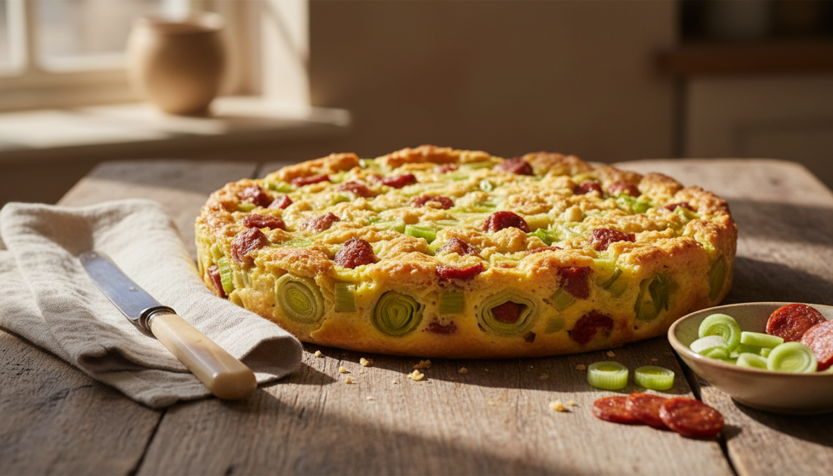 scopri la ricetta facile e gustosa della mia quiche porri e chorizo, un mix semplice che si scioglie in bocca come mai prima d'ora. perfetta per sorprendere con sapori autentici!