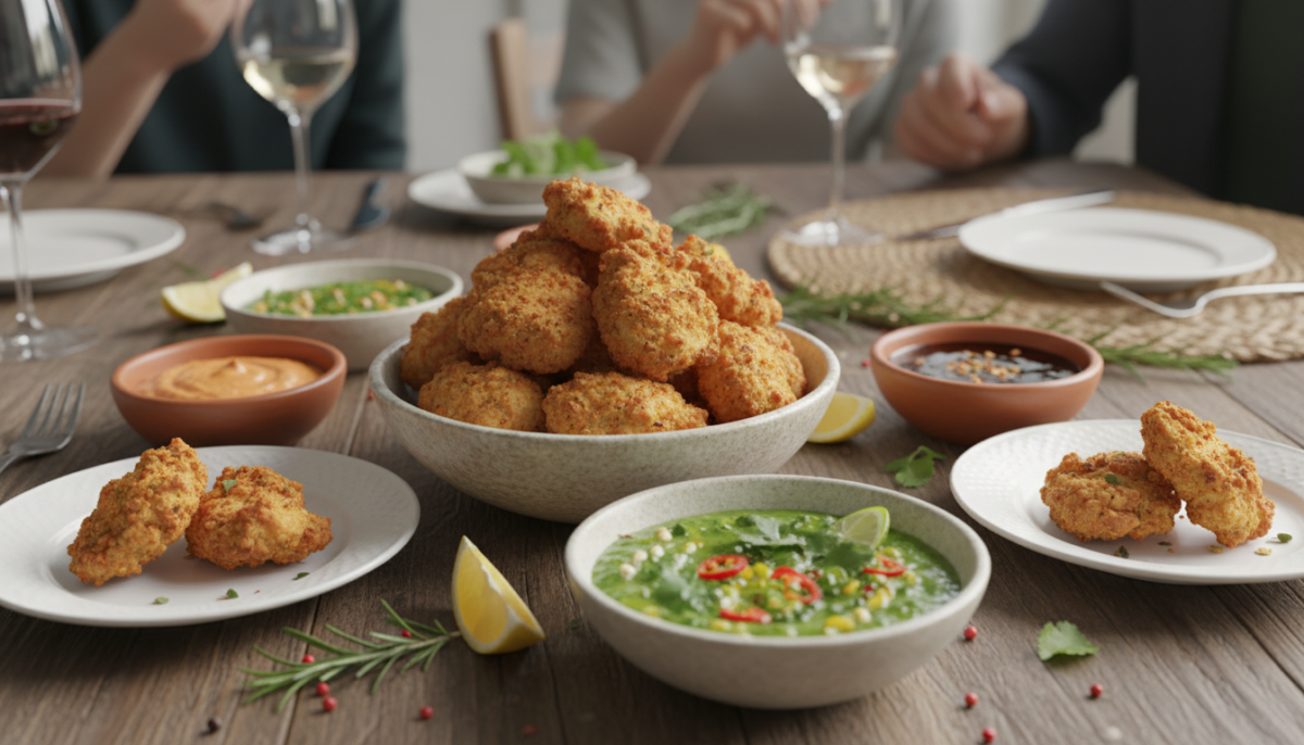 scopri i croccanti fritti di pollo con salsa fresca che hanno lasciato il mio vicino convinto che fossi un catering. la star perfetta per il tuo aperitivo italiano!