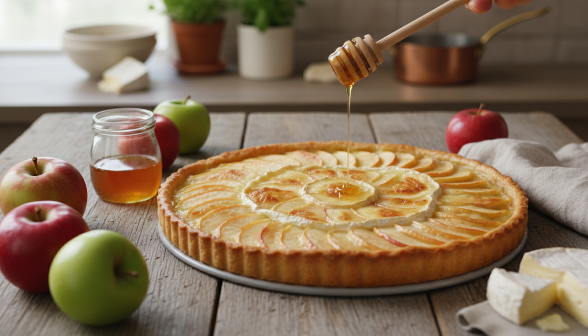 scopri il tocco segreto che rivoluziona ogni ricetta: l'ingrediente magico della mia crostata sottile di camembert e mele, amata da tutti per un sapore irresistibile.