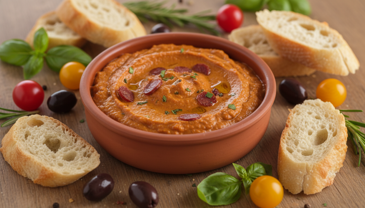 scopri la mia tapenade preferita per l’aperitivo: una crema al chorizo pronta in soli 5 minuti, senza bisogno di cottura. perfetta per un antipasto veloce e gustoso!