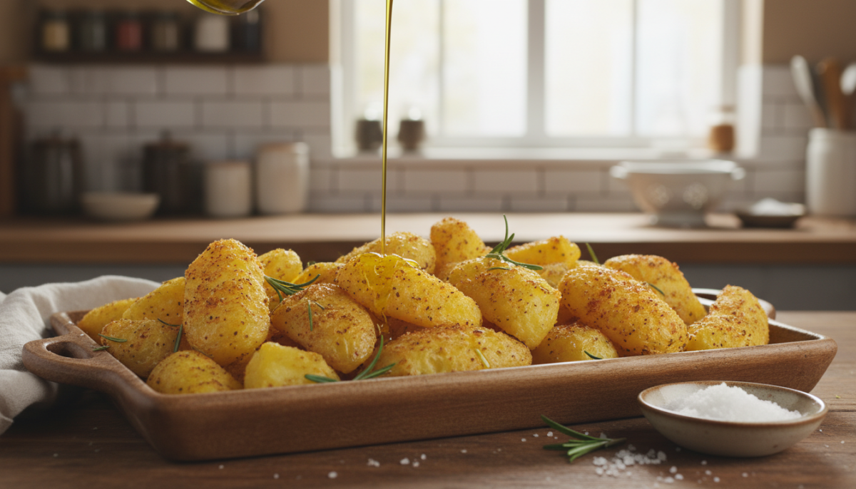 scopri il trucco infallibile per patate croccanti: niente più patate molli se lo applichi prima di infornarle!