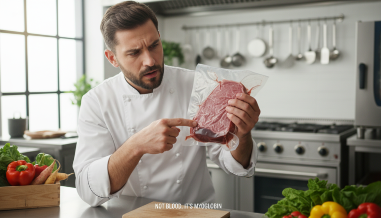 Tutti scartano quel liquido rosso nella confezione della carne: uno chef rivela perché è un errore che rovina i tuoi piatti